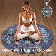 Load image into Gallery viewer, Friggem Sterling Silver Mandala Necklace,Flower of Life Pendant Necklace for Teen Girls Gift for Women,3D Blooming Black Mandala Pendant Chain 18&quot;,Vintage Viking Necklace Jewelry with Fine Gift Box
