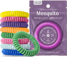 Load image into Gallery viewer, SoulSation Mosquito Repellent Bracelets, 25 Pack - DEET-Free, Individually Wrapped Bands
