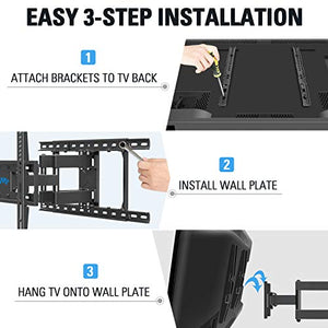 Mounting Dream TV Mount Full Motion TV Wall Mounts for 26-55 Inch Flat Screen TV, Wall Mount TV Bracket with Dual Arms, Max VESA 400x400mm and 99 LBS, Fits 16", 18", 24" Studs MD2380-24K TV Mounts