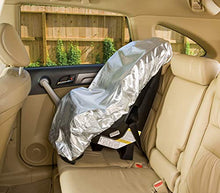 Load image into Gallery viewer, Car Seat Sun Shade Cover - Keep Your Baby&#39;s Carseat at a Cooler Temperature - Covers and Blocks Out Heat &amp; Sun - More Comfortable for Baby or Child - Protection from UV Sunlight - Mommy&#39;s Helper
