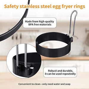 ARTISTORE Egg Ring, Round Egg Pancake Maker Mold, Stainless Steel Non Stick Metal Circle Shaper Mold, Household Kitchen Cooking Tool for Frying McMuffin or Shaping Eggs, Egg Maker Molds 2 Pack