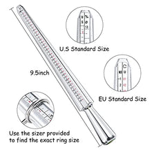 Load image into Gallery viewer, Ring Sizer Measuring Tool, NuLink Aluminum Ring Mandrel Dual Measurement Size Metal Rings Sizers Tools Kit Adjuster for Women Men Rings
