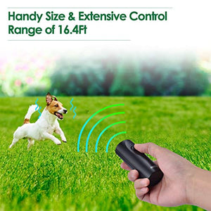 MODUS Ultrasonic Anti Barking Device - 2-in-1 Dog Bark Control, Handheld Dog Training Tool of 16.4ft Range, Simple Design, W/Anti-Static Wrist Strap LED Indicate, Dog Repellent, Sonic Bark Deterrents