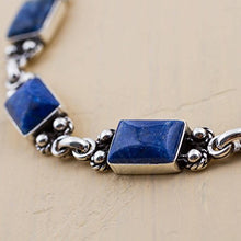 Load image into Gallery viewer, NOVICA Lapis lazuli 925 Sterling Silver Link Bracelets, 7.5" 'Seven Seas'
