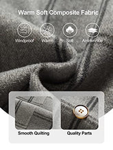 Load image into Gallery viewer, Chrisuno Women's Notch Lapel Double Breasted Mid-Long Wool Pea Coat Grey Plaid S
