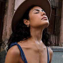 Load image into Gallery viewer, MYEARS Women Lock Necklace Gold Padlock Pendant N Initial Stamped Alphabet Engraved Letter Personalized 14K Gold Filled Chain Dainty Boho Beach Simple Jewelry Gift
