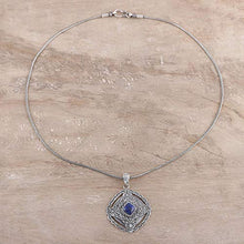 Load image into Gallery viewer, NOVICA Lapis lazuli .925 Sterling Silver Pendant Necklace 'Mughal Royalty'
