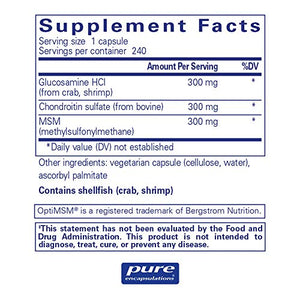 Pure Encapsulations - Glucosamine + Chondroitin with MSM - Healthy Cartilage Strength and Resilience - 240 Capsules