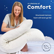 Load image into Gallery viewer, Snuggle-Pedic Full Body Pillow + Zippered Bamboo Body Pillow Protector

