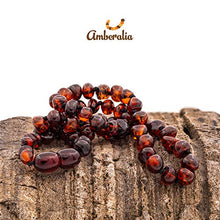 Load image into Gallery viewer, Amberalia knotted  Baltic Amber Necklace, Lab-tested, Certified Genuine Amber - SIZES FOR EVERYBODY - Boost immune System -Polish Cherry-  S (13”)
