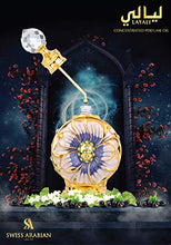 Load image into Gallery viewer, LAYALI Perfume Oil for Women 15mL | Delicate Florals with sultry Black Currant, Plum, Ylang, Rose, Jasmine and Amber | Natural Alcohol Free Attar | Exotic Body Oil by Artisan Swiss Arabian Oud
