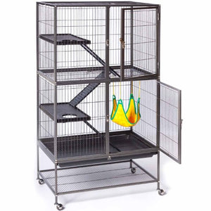 Prevue Hendryx Feisty Ferret Home with Stand, Black Hammertone