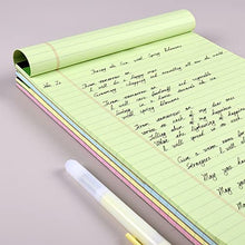 Load image into Gallery viewer, KAISA Colored Legal Pad 15lb Recycled Paper Writing Pad, 5"x8" Legal Ruled 50 Sheets, Small 8pads, KSU-6887
