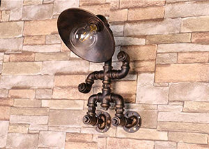 Wen long shop Industrial Vintage Wall Lights Fitting Lamp Water Pipe Wall Sconces Fixture for Home Decor Pub Cafe Hotel Steampunk Style (Rust)