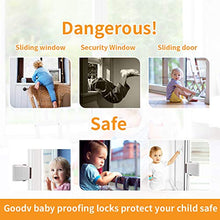 Load image into Gallery viewer, Child Proof Window Sliding Door Lock 2 Grey Packs (Suit for Working Space over 0.42in and under 1.18in) Security Your Baby Safe and Protect Kid outof Dangerous at Home (2, Grey)
