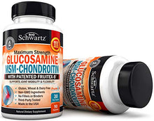 Load image into Gallery viewer, Glucosamine Chondroitin MSM Turmeric for Hip, Joint &amp; Back Pain Relief. Anti Inflammatory Supplement with Hyaluronic Acid, Collagen, Boswellia, Bromelain &amp; Fruitex-B. Gluten Free &amp; Non GMO
