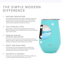 Load image into Gallery viewer, Simple Modern Spirit 12oz Wine Tumbler Glass with Lid - Vacuum Coffee Mug Stemless Cup 18/8 Stainless Steel -Caribbean
