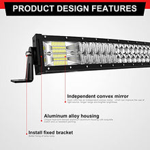 Load image into Gallery viewer, ASLONG 54 Inch LED Light Bar 312W 5D Spot Flood Combo Curved LED Bar Offroad Driving Light, 2Pcs 4 Inch White/Amber Yellow LED Pods Fog Lights, 1pcs Wiring Harness Three Gear Rocker Switch for Pickup
