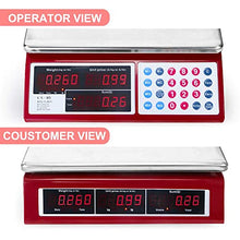 Load image into Gallery viewer, Camry Digital Commercial Price Scale 33lb / 15kg for Food Meat Fruit Produce with Dual Bright Red LED Display Stainless Steel Platform Rechargeable Battery Included Not for Trade

