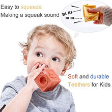Load image into Gallery viewer, Mini Tudou Baby Blocks Soft Building Blocks Baby Toys Teethers Toy Educational Squeeze Play with Numbers Animals Shapes Textures 6 Months and Up 12PCS
