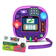 Load image into Gallery viewer, LeapFrog Rockit Twist Handheld Learning Game System, Purple and 2-Game Pack: Cookie&#39;s Sweet Treats and Dinosaur Discoveries
