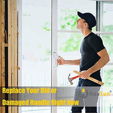 Load image into Gallery viewer, Patio Door Handle Set + Mortise Lock 45° Perfect Replacement for Sliding Glass Door Fits 3-15/16” Screw Hole Spacing, Non-keyed with Mortise Latch Locks,White Diecast,Reversible Design(Non-Handed)
