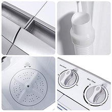 Load image into Gallery viewer, Portable Washer and Dryer,Safeplus Compact Mini Twin Tub Versatile Washing Machine with 8 lbs Washing &amp;5 lbs Spin Dryer Load Cappacity Gravity Drain Pump and Drain Hose for apartments (gray)
