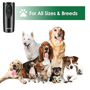MODUS Ultrasonic Anti Barking Device - 2-in-1 Dog Bark Control, Handheld Dog Training Tool of 16.4ft Range, Simple Design, W/Anti-Static Wrist Strap LED Indicate, Dog Repellent, Sonic Bark Deterrents