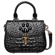 Load image into Gallery viewer, PIJUSHI Leather Crossbody Shoulder Bags for Women Designer Crocodile Purse Satchel Handbag (99806 Black)

