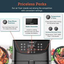 Load image into Gallery viewer, COSORI Smart WiFi Air Fryer 5.8QT(100 Recipes), Digital Touchscreen with 11 Cooking Presets for Air Frying, Roasting &amp; Keep Warm ,Preheat &amp; Shake Remind, Works with Alexa &amp; Google Assistant,1700W
