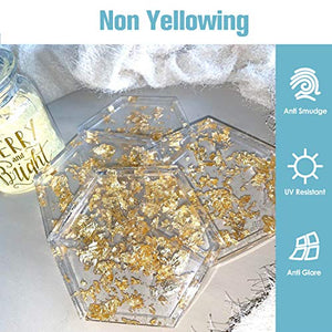 16oz Crystal Clear Epoxy Resin Kit Casting and Coating for River Table Tops, Art Casting Resin,Jewelry Projects, DIY,Tumbler Crafts, Molds, Art Painting, Easy Mix 1:1 Ratio