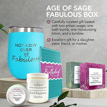 Load image into Gallery viewer, Age of Sage Fabulous Box - Soap, Bath Bomb, Body Lotion, and Tumbler Set - Spa Baskets For a Birthday, Mothers Day, and Anniversary - Unique Bath Kit for Sister, Mother, Daughter, New Mom, Niece
