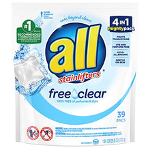 Load image into Gallery viewer, all Mighty Laundry Detergent Pacs, Free Clear for Sensitive Skin, Unscented and No Dye, 39 Count

