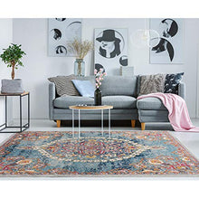 Load image into Gallery viewer, Ottomanson RIX3262-5X7 Rixos Medallion Vintage Area Rug, 5'3" x 7', Turquoise
