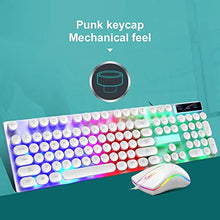 Load image into Gallery viewer, LINASHI Keyboard Mouse Combo, Stylish Wired LED Backlight Mechanical Keyboard Mouse Set Computers Laptops White One Size
