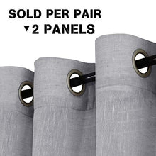 Load image into Gallery viewer, Linen Curtains Nickel Grommet Natural Linen Semi-Sheer Curtains 2 Panels, Privacy Added Premium Soft Rich Material Drapes for Bedroom/Livingroom/Sliding Door - 52x84 - Inch - Dove
