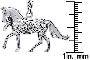 Jewelry Trends Sterling Silver Celtic Horse Pendant