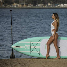 Load image into Gallery viewer, Tower Inflatable 10’4” Stand Up Paddle Board - (6 Inches Thick) - Universal SUP Wide Stance - Premium SUP Bundle (Pump &amp; Adjustable Paddle Included) - Non-Slip Deck (Mermaid - 10'4")

