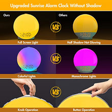 Load image into Gallery viewer, Sunrise Alarm Clock, Full Screen Wake Up Light with Sunrise Simulation, Dual Alarms, FM Radio, 8 Natural Sounds &amp; Snooze, 3 Light Modes, Bedroom Digital Alarm Clock for Heavy Sleepers Adults Kids
