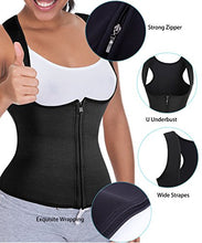 Load image into Gallery viewer, GAODI Women Waist Trainer Sauna Vest Slim Corset Neoprene Cincher Tank Top Weight Loss Body Shaper (M, Black)

