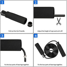 Load image into Gallery viewer, TOMSHOO 5-in-1 AB Wheel Roller Kit AB Roller Pro with Push-UP Bar, Hand Griper, Jump Rope and Knee Pad - Portable Equipment for Home Exercise, Workout (Upgraded Version)
