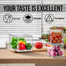 Load image into Gallery viewer, WAVELUX Produce Saver Containers for Refrigerator, Food Fruit Vegetables storage, 3 Pcs Stackable Freezer Fridge Organizer, Fresh Keeper Drawer Bin Basket with Vented Lids &amp; Removable Drain Tray
