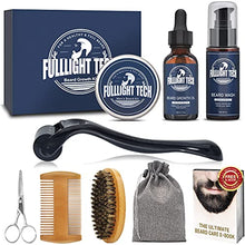 Load image into Gallery viewer, Beard Growth Kit,Beard Grooming Kit,Beard Kit W/Beard Roller,Beard Growth Oil,Beard Wash, Beard Balm,Comb,Brush,Shaving Scissors,Bag,E-book,Stocking Stuffers Birthday Gifts for Fathers Dad Men Him
