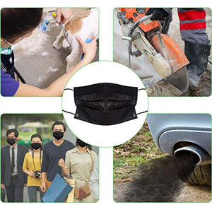100 Pack Disposable Face Masks with Elastic Ear Loop,Breathability Comfort-Black