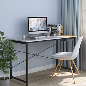 Cubiker Computer Desk 47" Home Office Writing Study Laptop Table, Modern Simple Style Desk with Drawer, White Natural