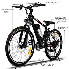 Load image into Gallery viewer, Hicient Electric Bike Electric Bicycle for Adult 26&#39;&#39; Electric Mountain Bike 250W Ebike 21 Speed Gear with Removable Lithium Battery and Battery Charger (Dark Black)
