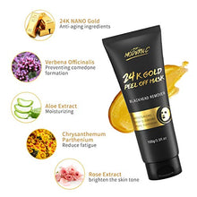 Load image into Gallery viewer, Blackhead Remover Mask, 24K Gold Peel Off Mask, Gold Facial Mask Anti-Aging, Deep Cleansing, Reduces Fine Lines＆ Wrinkles Great for All Skin, With Blackhead Remover Extractor Tools Kit &amp; Mask Brush
