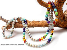 Load image into Gallery viewer, Addmluck Mala Beads,8mm Beads Chakra Stones Necklace for Women Men Gemstone Beads Anxiety Bracelet(Mala Chakra Healing)
