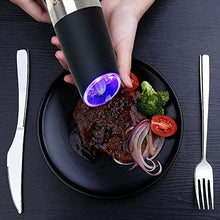 Load image into Gallery viewer, Gravity Electric Salt and Pepper Grinder Set, Automatic Pepper and Salt Mill Grinder Battery-Operated with Adjustable Coarseness, LED Light, One Hand Operated By Rongyuxuan
