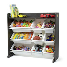 Load image into Gallery viewer, Humble Crew Toy Organizer with Shelf and 9 Storage Bins, Espresso/White
